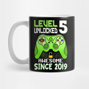 Level 5 Unlocked Awesome 2019 Video Game 5Th Birthday Boy Mug